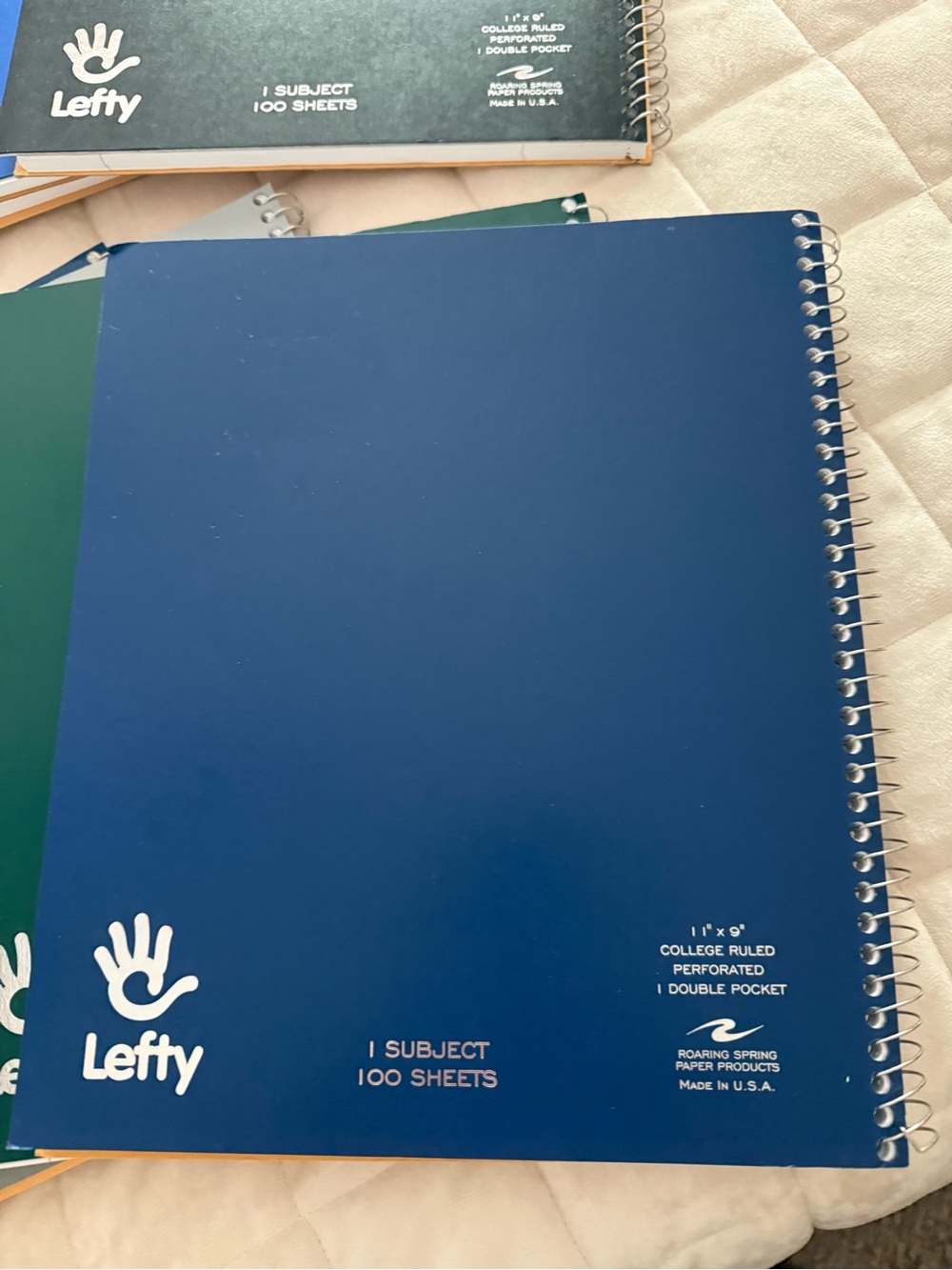 Roaring Spring Lefty Subject College Ruled Left Handed Spiral Notebooks Lot of 8 - Picture 2 of 5